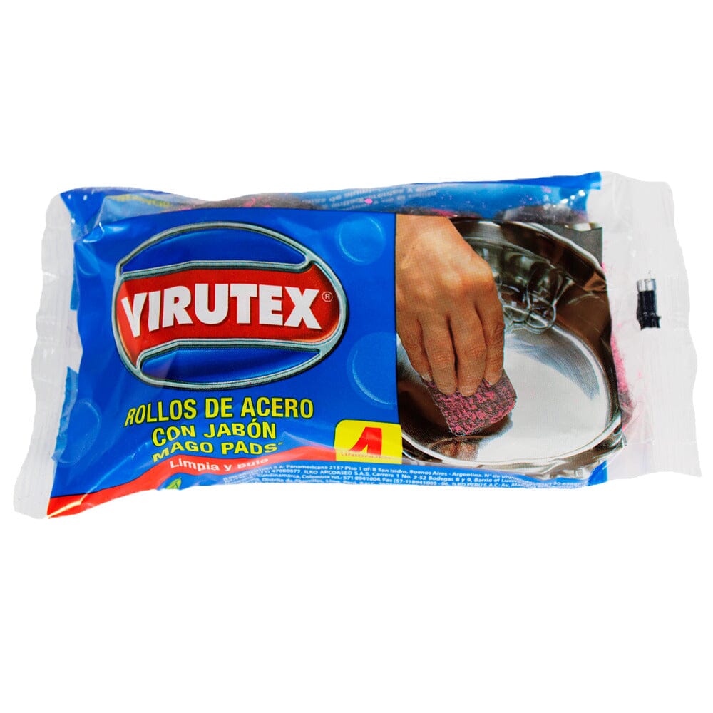 Virutilla Olla Mago Pads Con Jabón X 4 Antibacterial Estuche