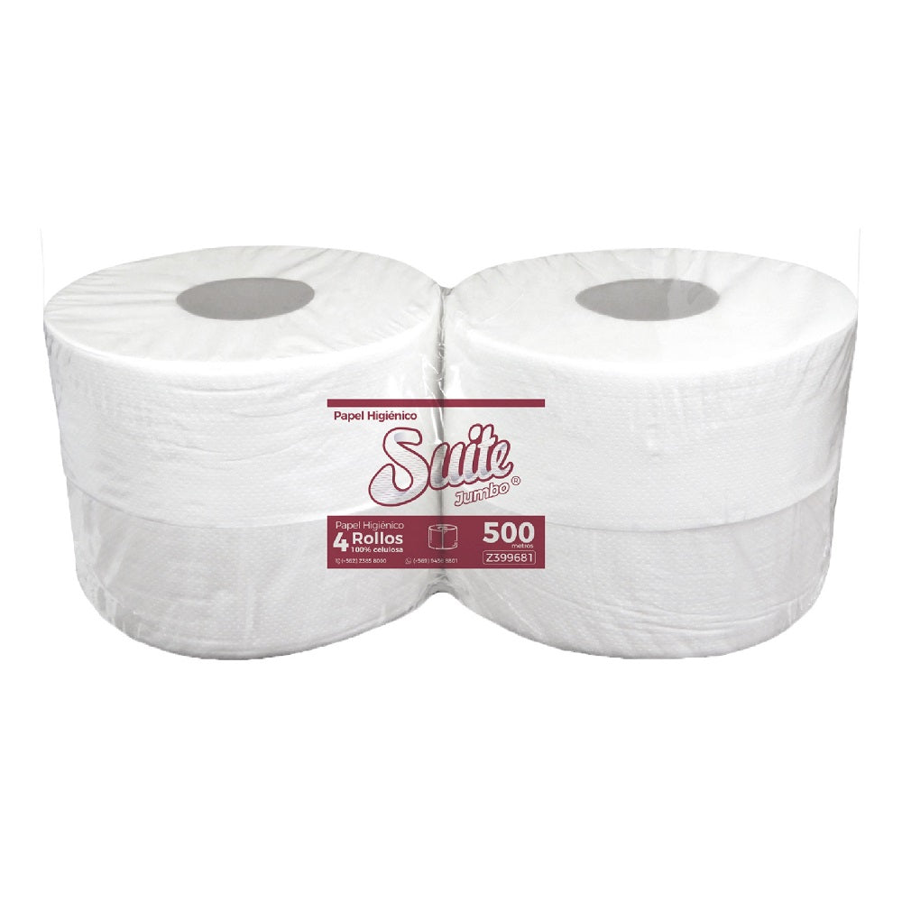 Papel Higiénico Jumbo Hoja Simple 500 Mt 4 Rollos