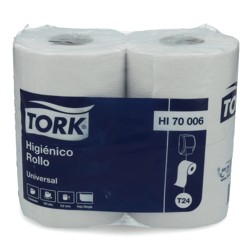 Papel Higiénico Hoja Simple 100 Mt 4 Rollos