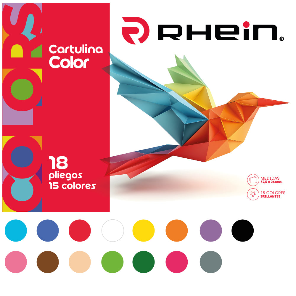 Carpeta Cartulina 15 Colores 18 Pliegos