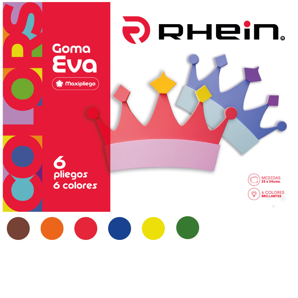 Carpeta Goma Eva 6 Colores 6 Pliegos