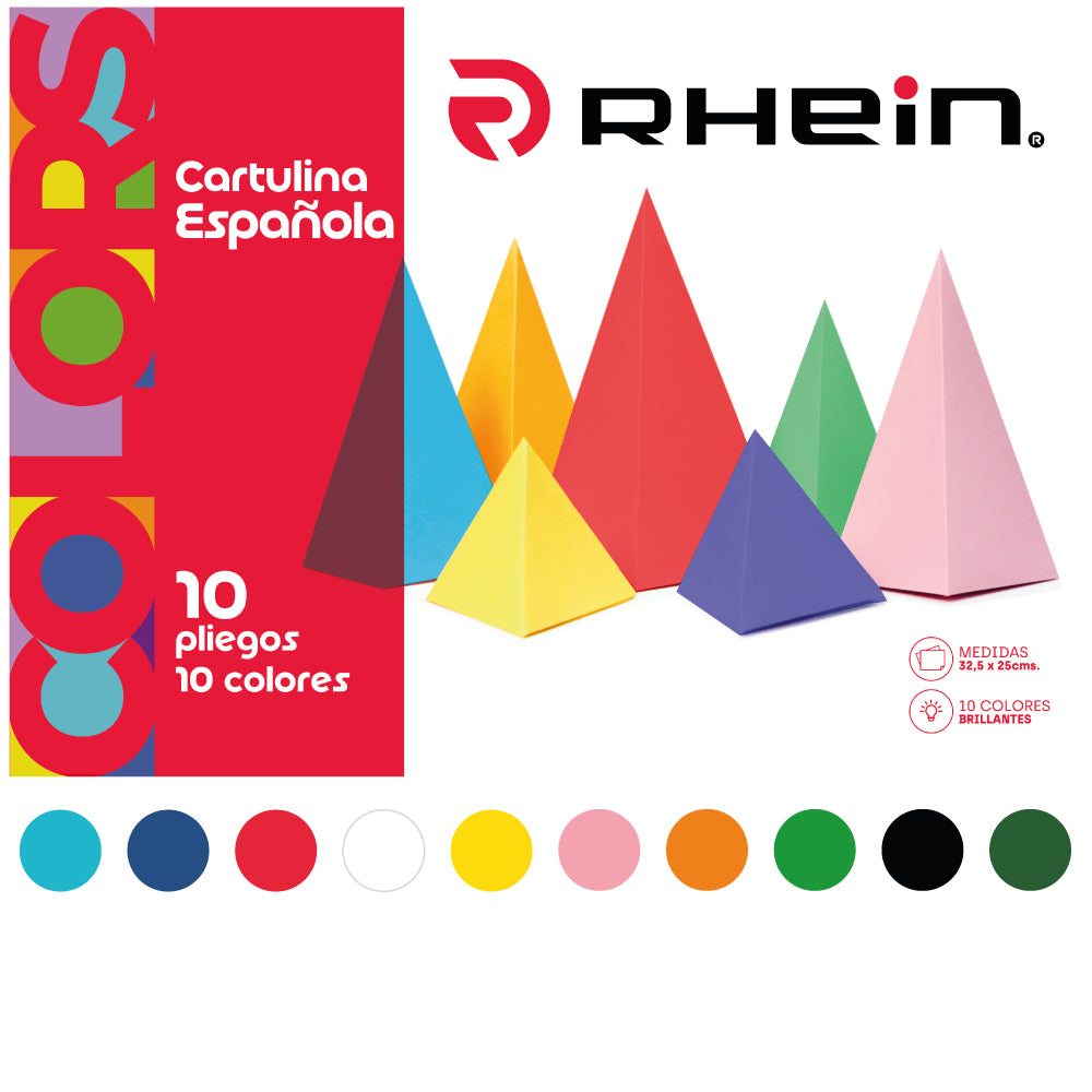 Carpeta Cartulina Española 10 Colores 10 Pliegos