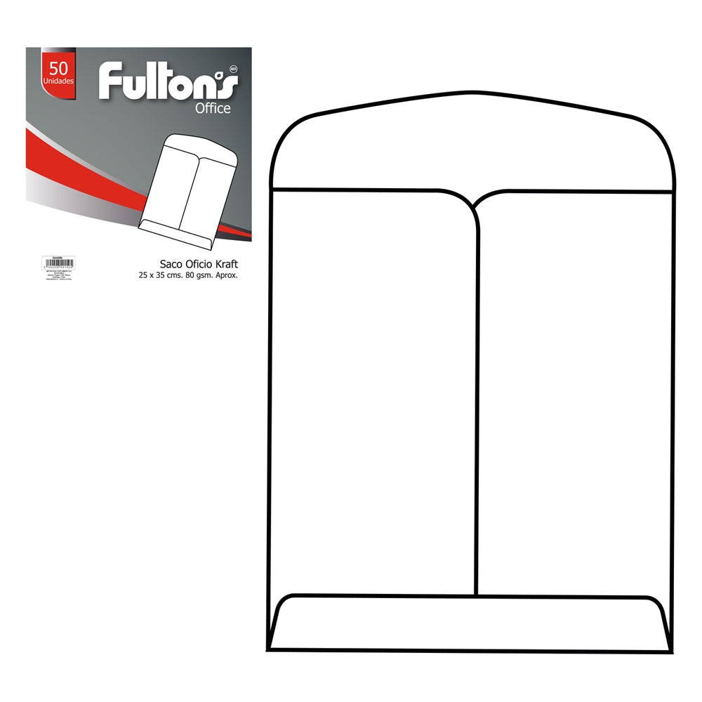 Sobre Saco Oficio Kraft 80 Grs 50 Unidades