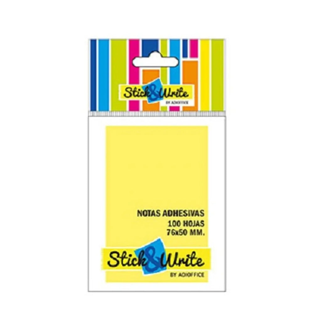 Nota Adhesiva 76X50 Mm Amarillo 100 Hojas