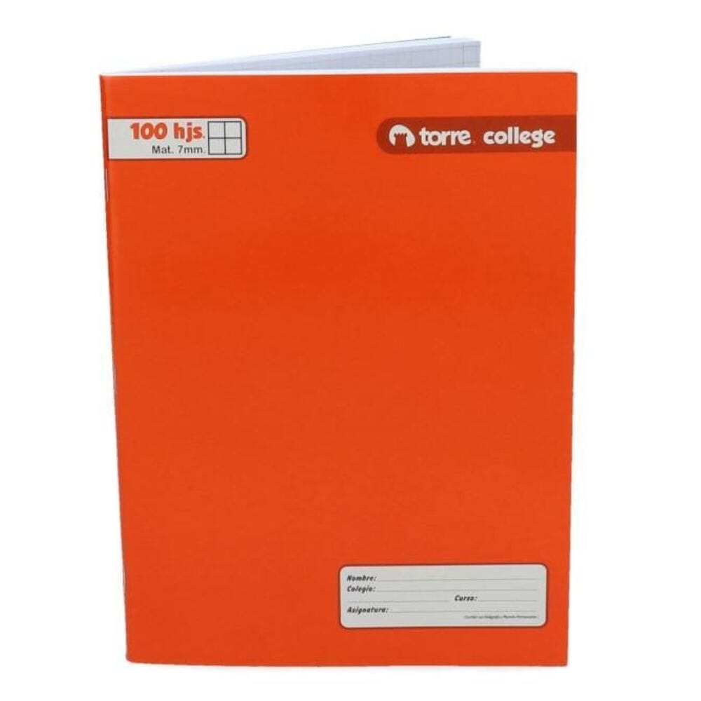 Cuaderno College Matemática 7 Mm Liso 100 Hojas