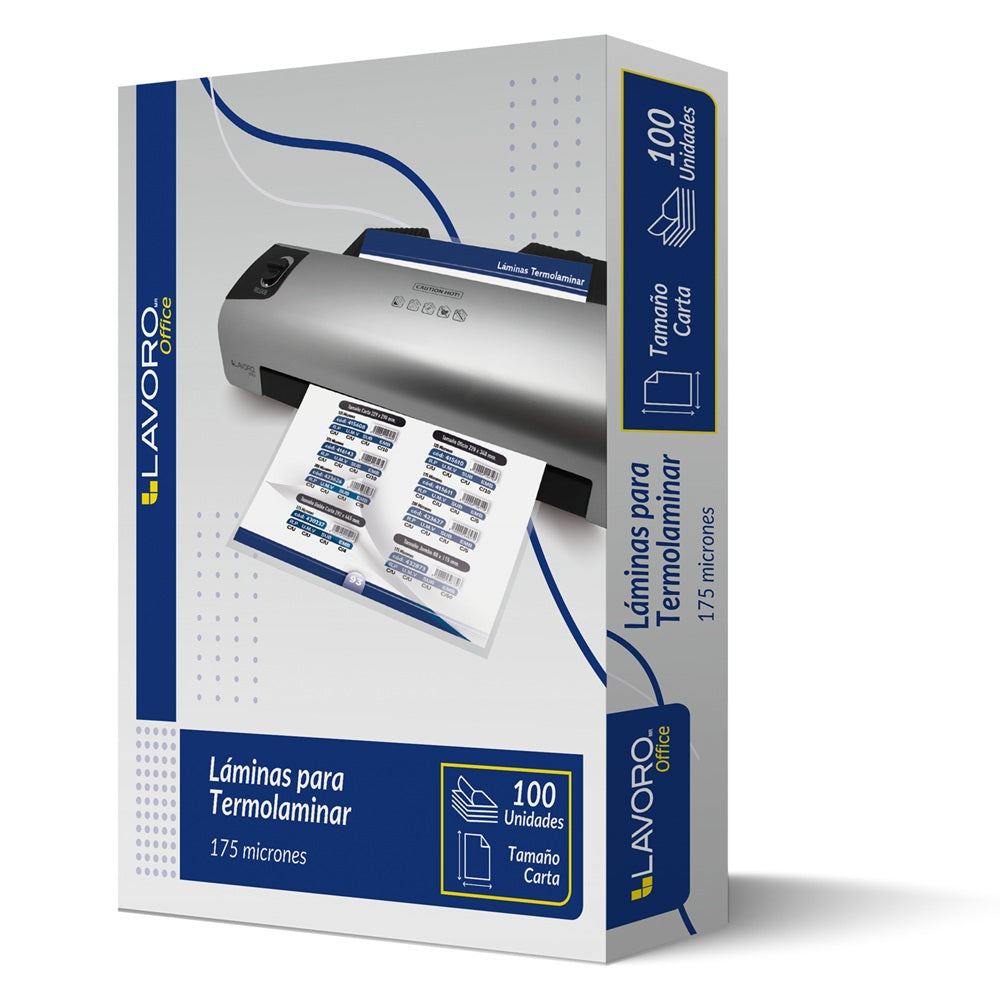 Lamina Termolaminadora 229X290Mm Carta 100 Unidades 175 Micrones