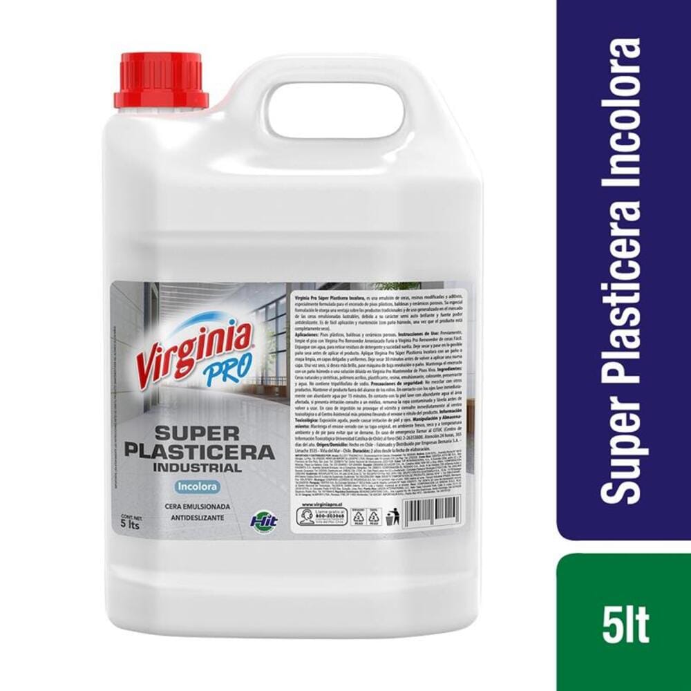 Cera Emulsionada Piso Plástico Incolora Alto tráfico 5 Lt