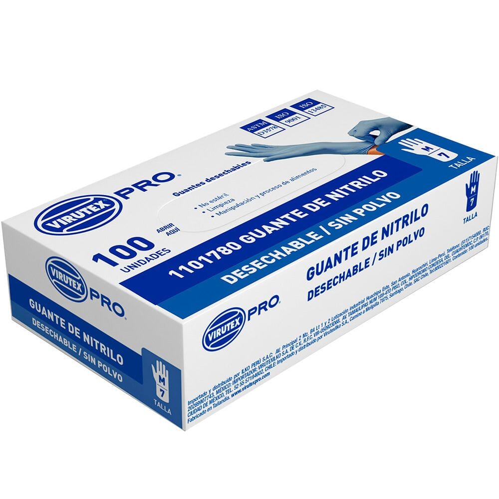 Guante Desechable Nitrilo Talla M 100 Unidades