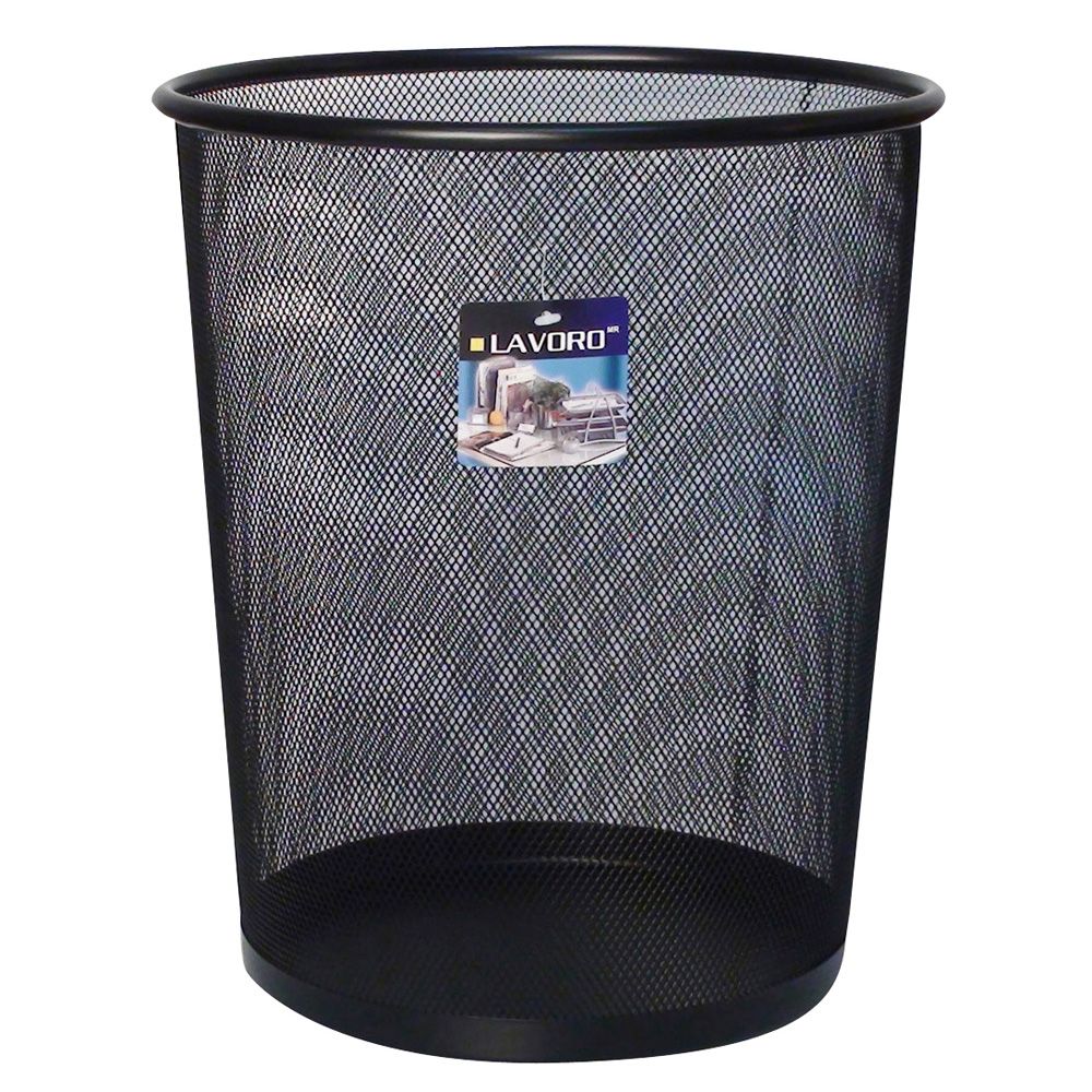 Papelero Metálico Rejilla Negro 30 X 30 Cm