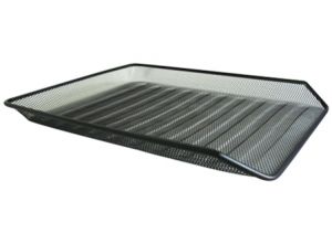 Bandeja Escritorio Metal Simple Rejilla Negro