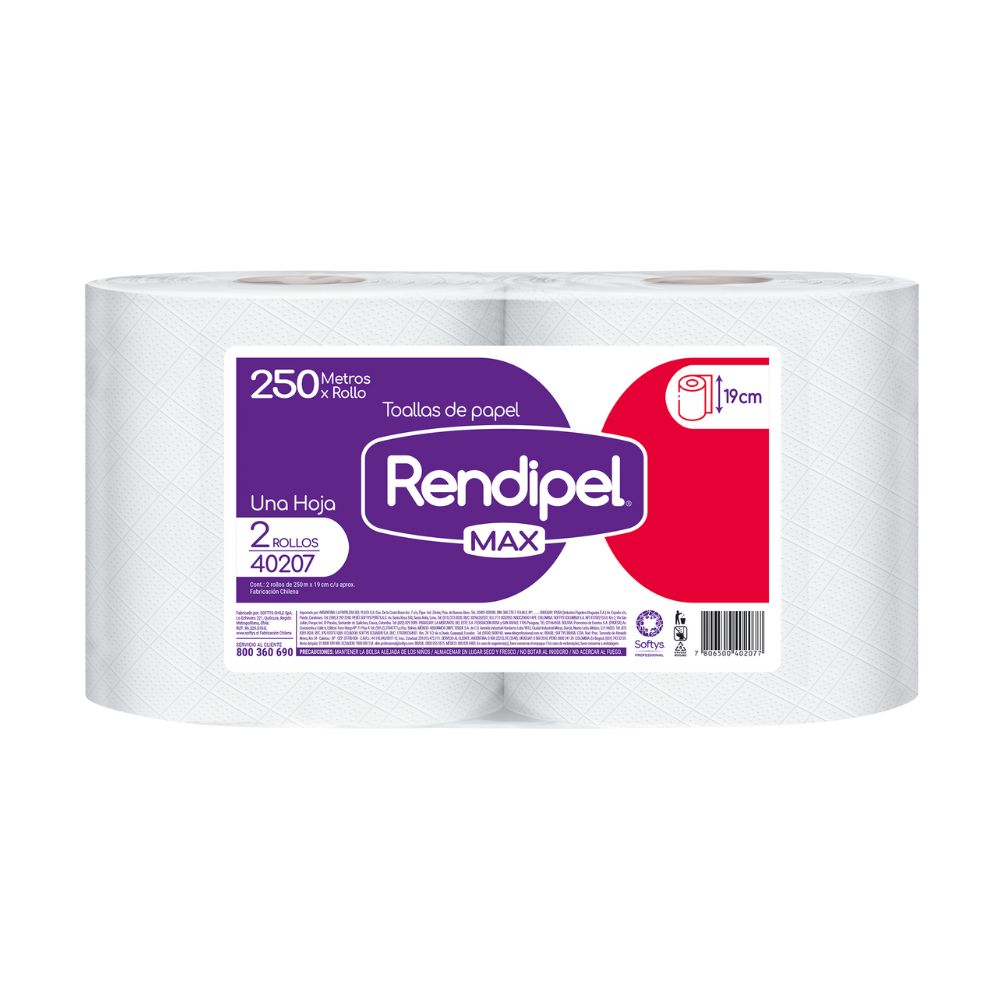 Toalla Una Hoja 250 Mt X 2 Rollos