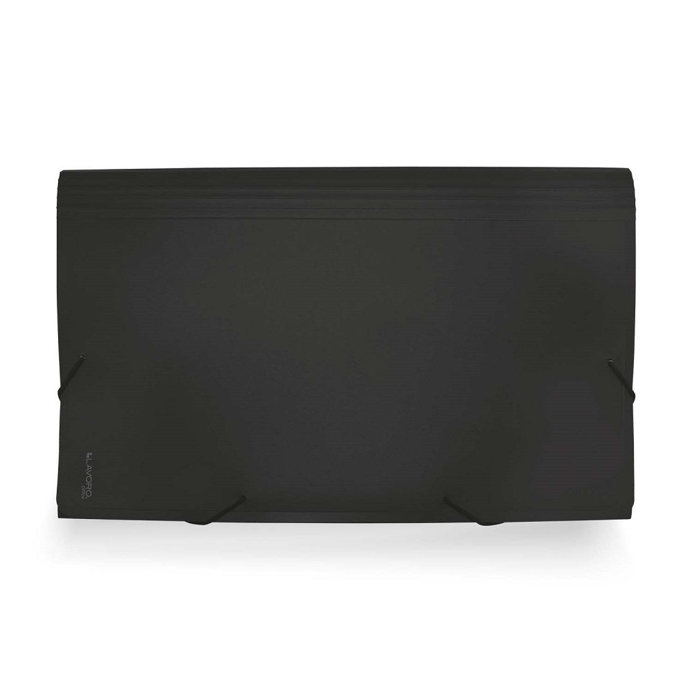 Carpeta Con Fuelle Oficio 12 Divisiones Pp Con Elastico Negro