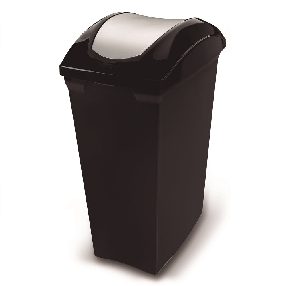 Basurero Plástico Con Tapa Vaivén 40 Lt Negro
