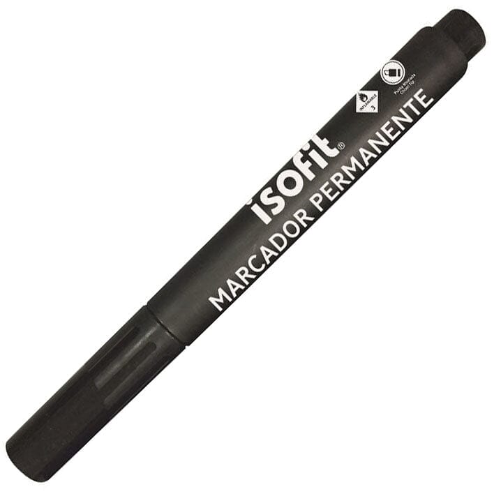Marcador Permanente Punta Biselada Negro