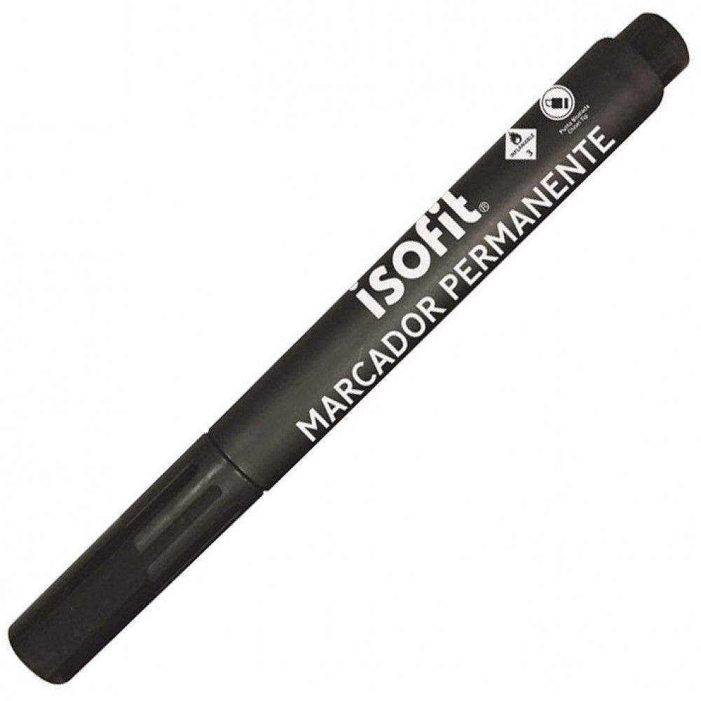 Marcador Permanente Punta Biselada Negro