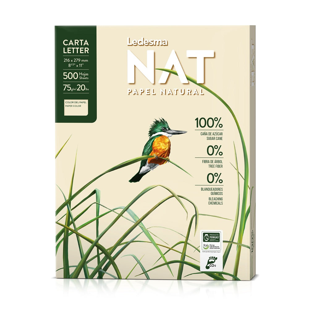 Papel Fotocopia Carta Ecológico Natural Sin Blanqueamiento 75 Gr 500 Hojas