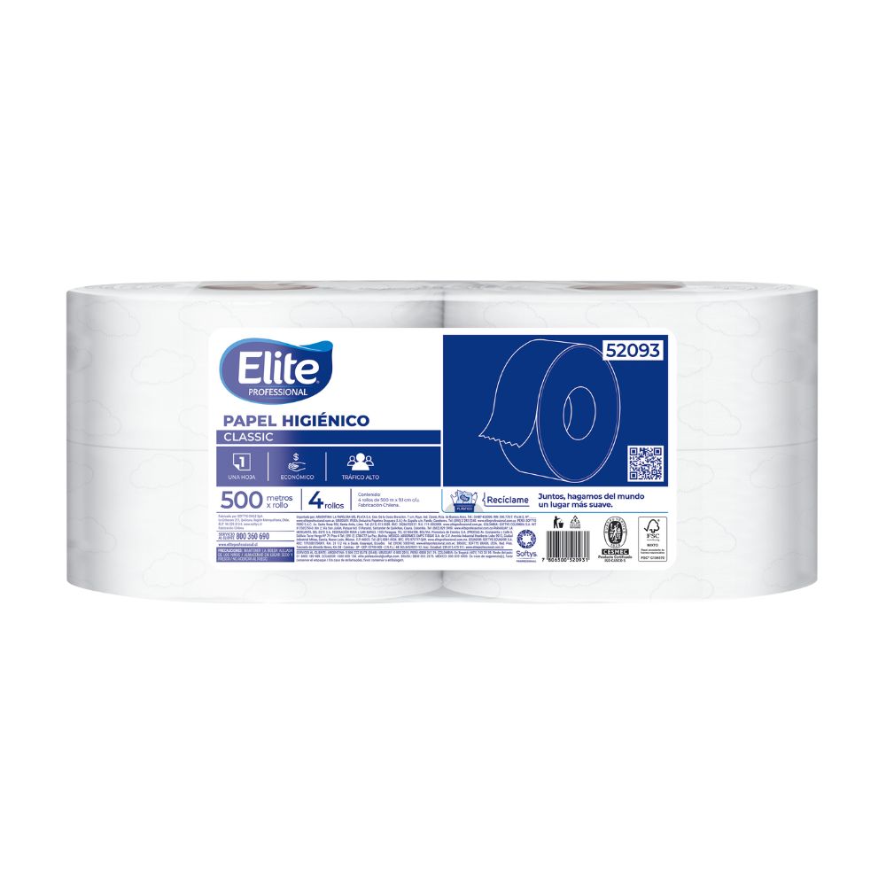 Papel Higiénico Classic 500 X 4 Unidades