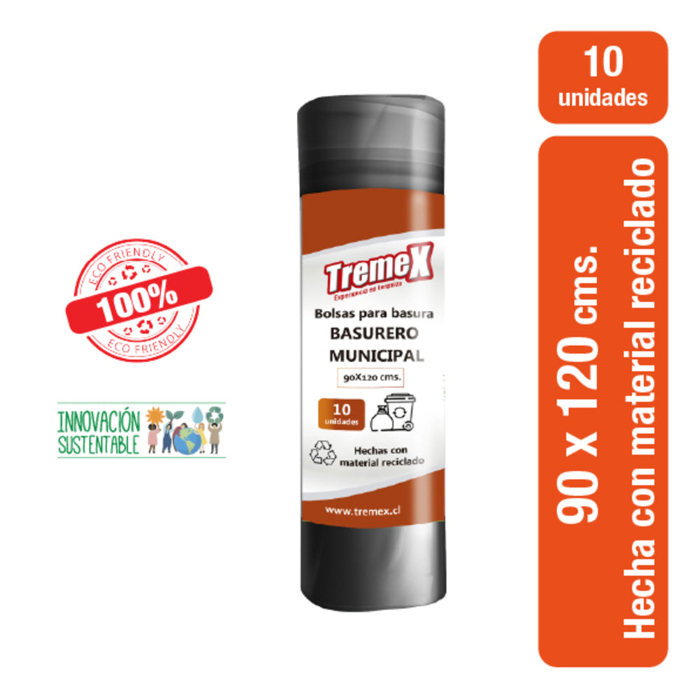 Bolsa Basura 90 X 120 Rollo (10 Unidades) Negra