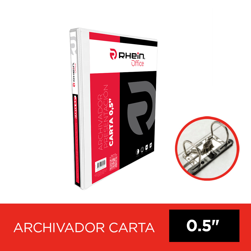 Archivador Catalogo Carta 2 Aros 0.5 Blanco Con Fija Papel 120 Hojas