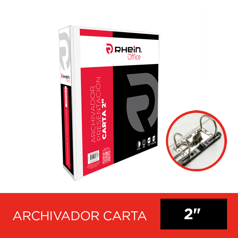 Archivador Catalogo Carta 2 Aros 2.0 Blanco Con Fija Papel 500 Hojas