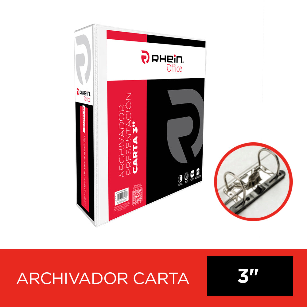 Archivador Catalogo Carta 2 Aros 3.0 Blanco Con Fija Papel 750 Hojas
