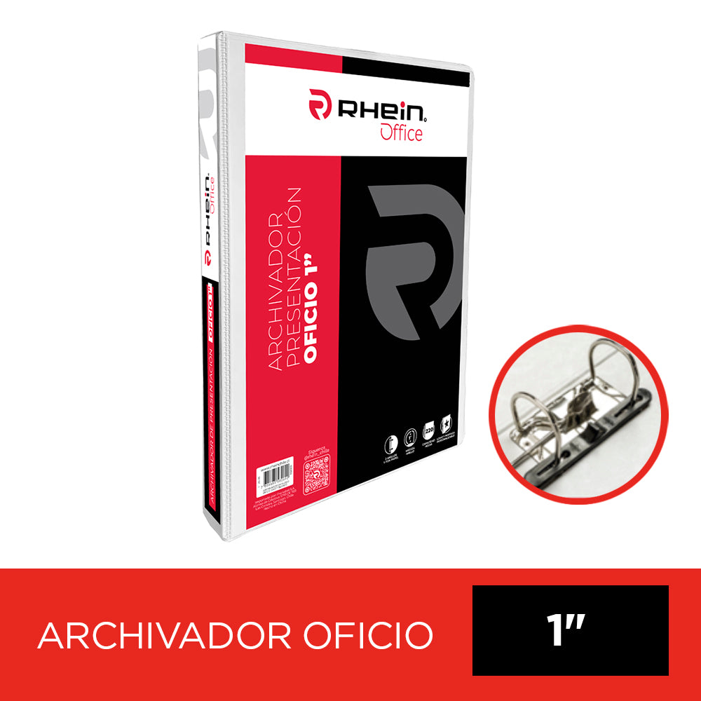 Archivador Catalogo Oficio 2 Aros 1.0 Blanco Con Fija Papel 220 Hojas