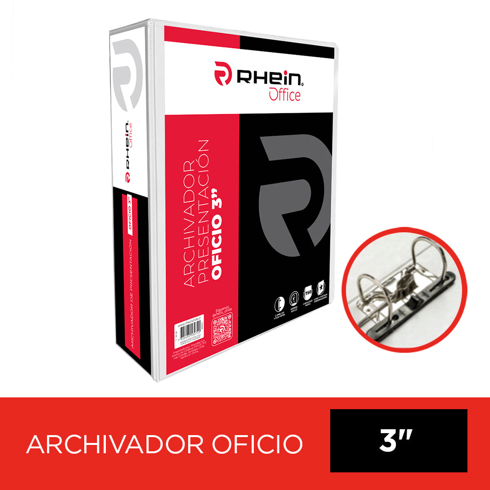 Archivador Catalogo Oficio 2 Aros 3.0 Blanco Con Fija Papel 750 Hojas