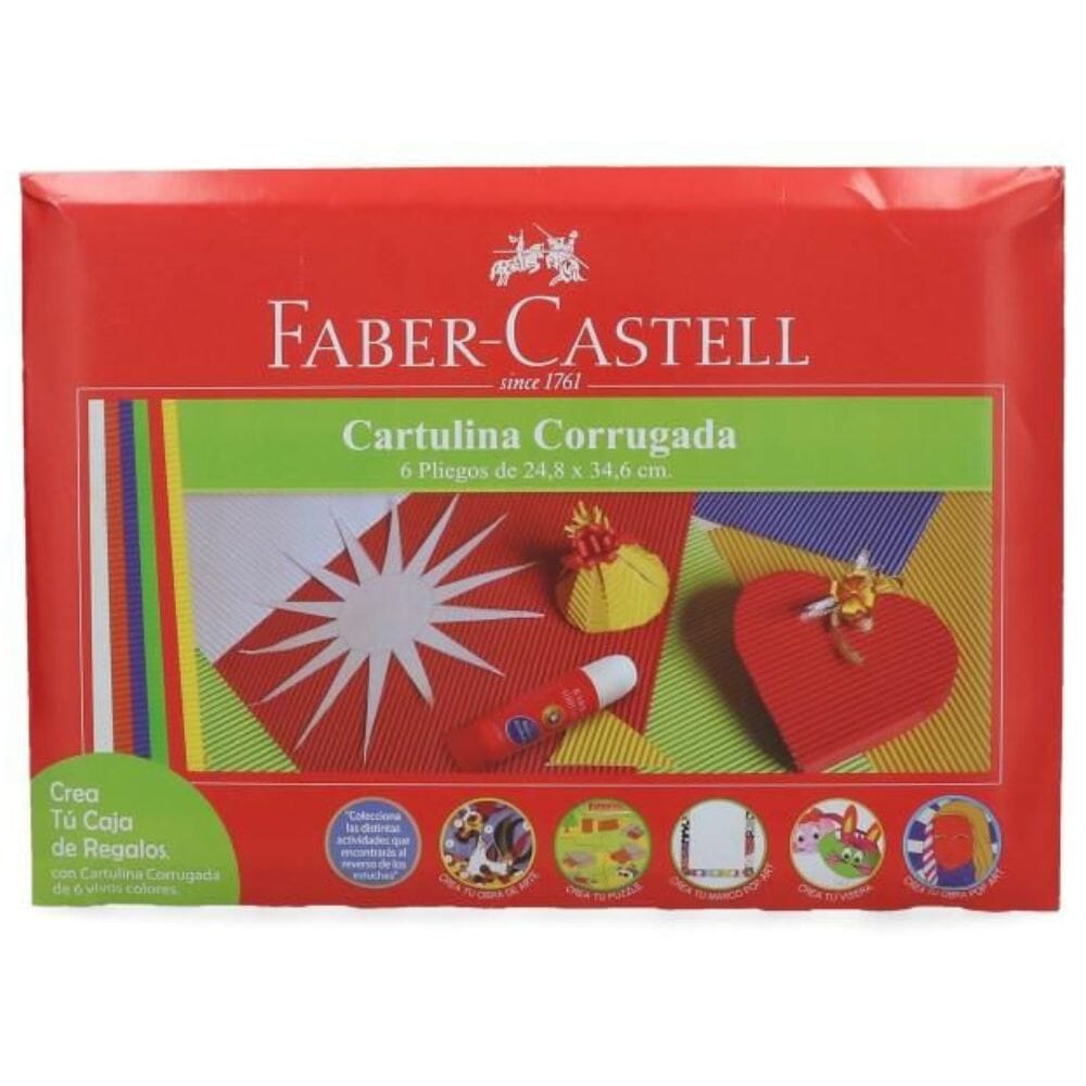 Carpeta Con Papel Cartón Corrugado 24.8 X 34.6 cm 6 Pliegos 6 Colores
