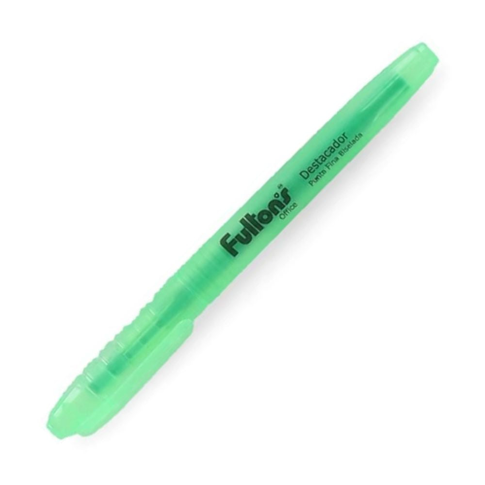 Destacador Bolsillo Verde Punta Biselada Fina