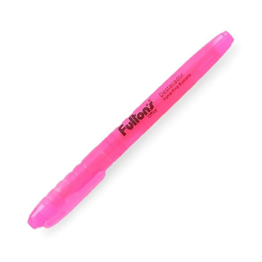 Destacador Bolsillo Rosado Punta Biselada Fina