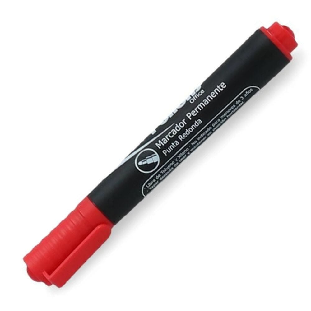 Marcador Permanente Punta Redonda Rojo Desechable