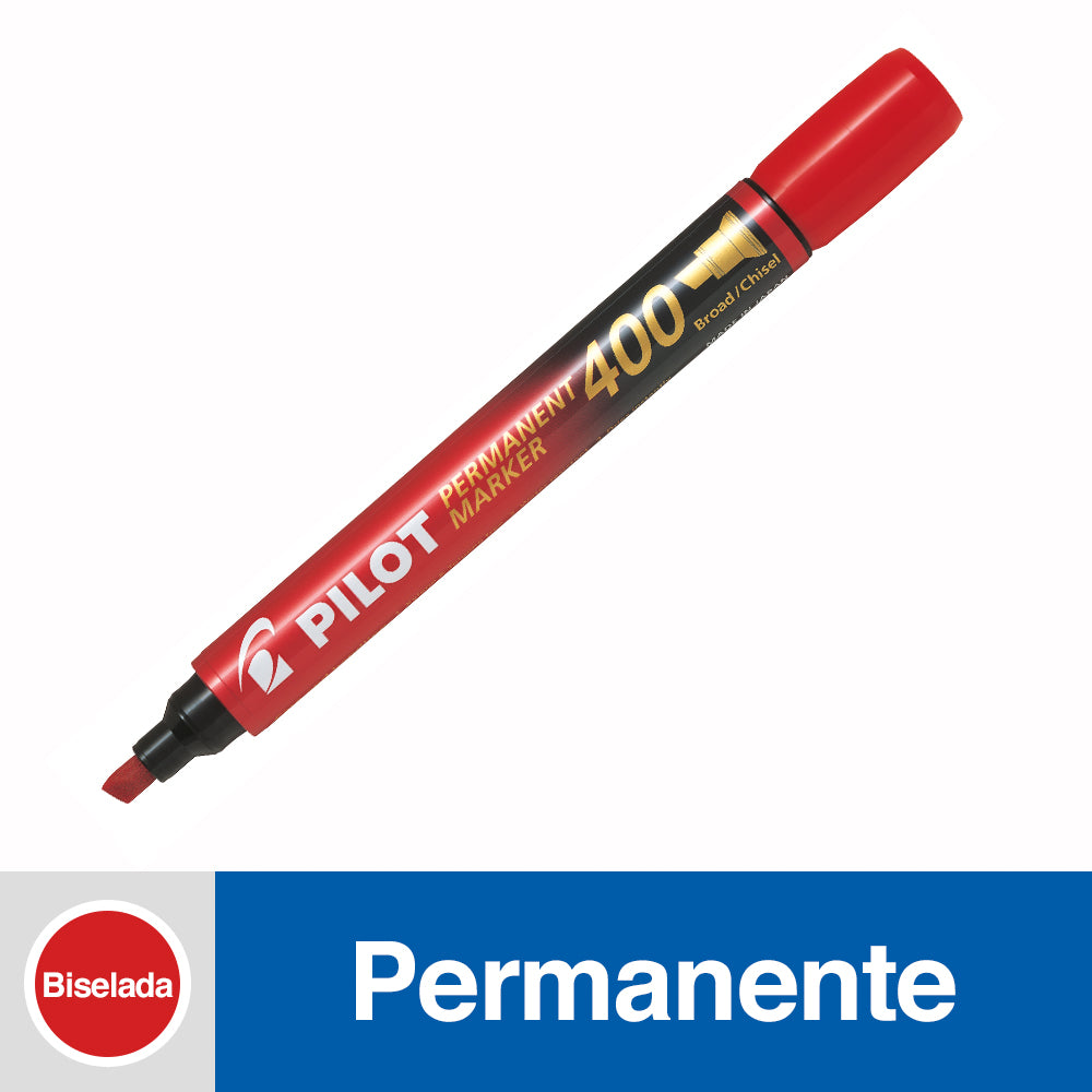 Marcador Permanente Punta Biselada Sca400 Rojo