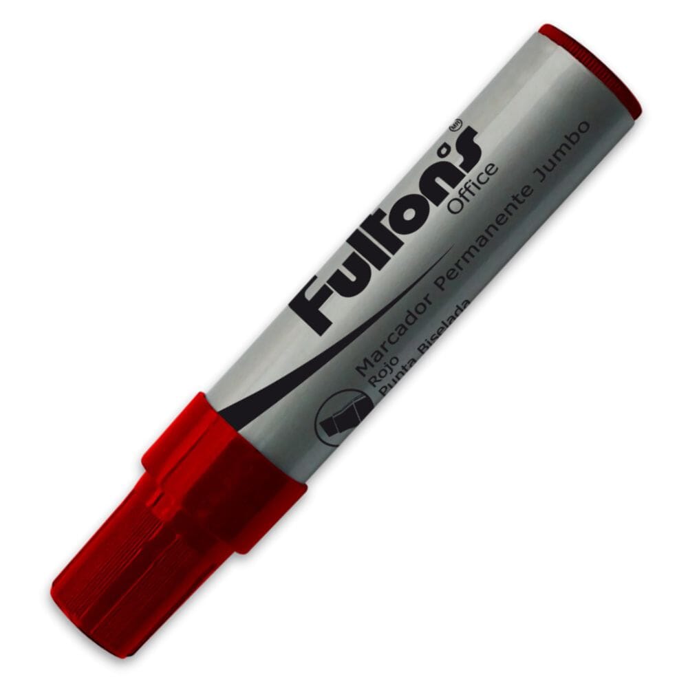 Marcador Permanente Jumbo Punta Biselada Rojo