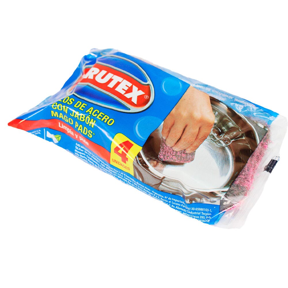Virutilla Olla Mago Pads Con Jabón X 4 Antibacterial Estuche
