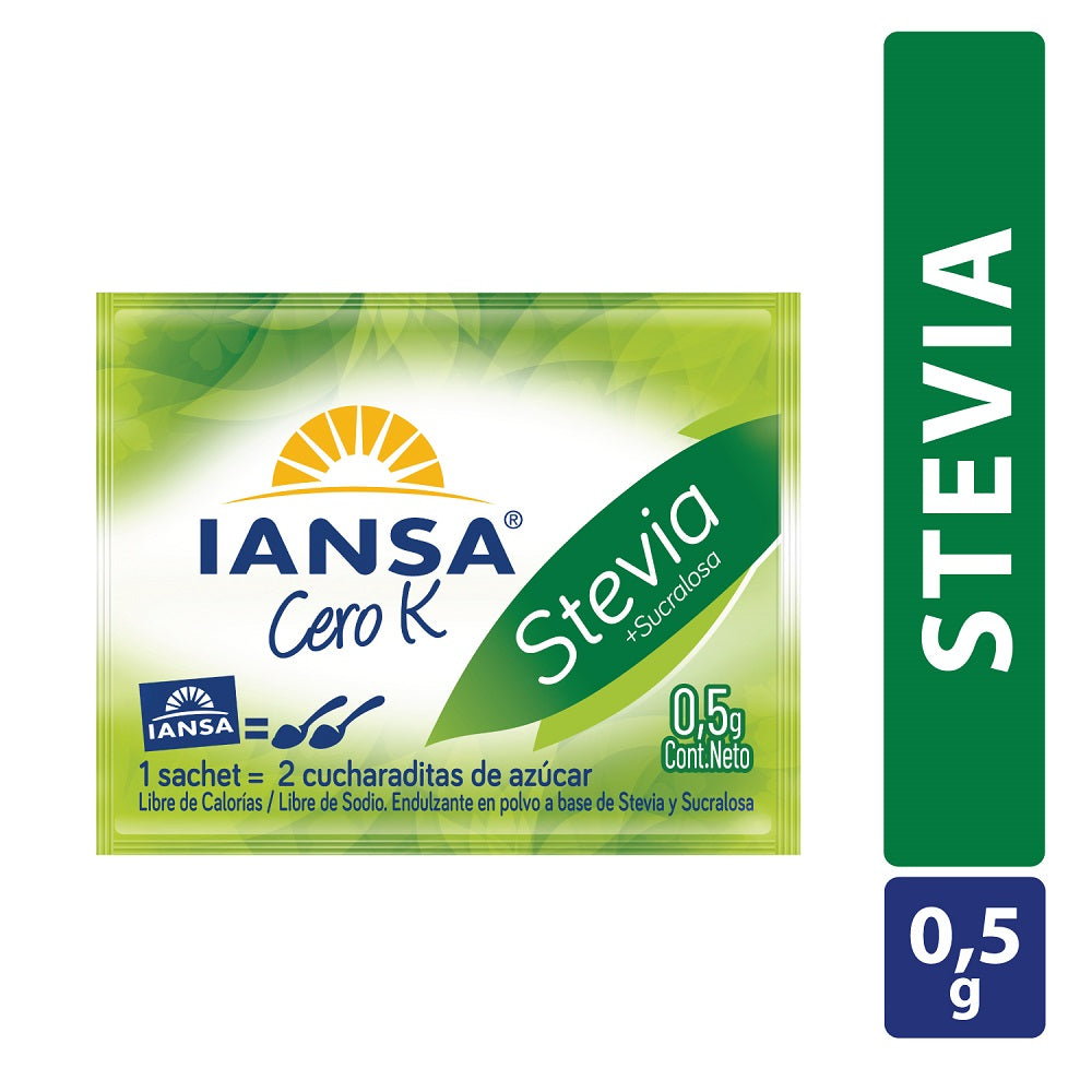 Endulzante En Polvo Stevia 2000 Un X 0.5 Gr Cero K