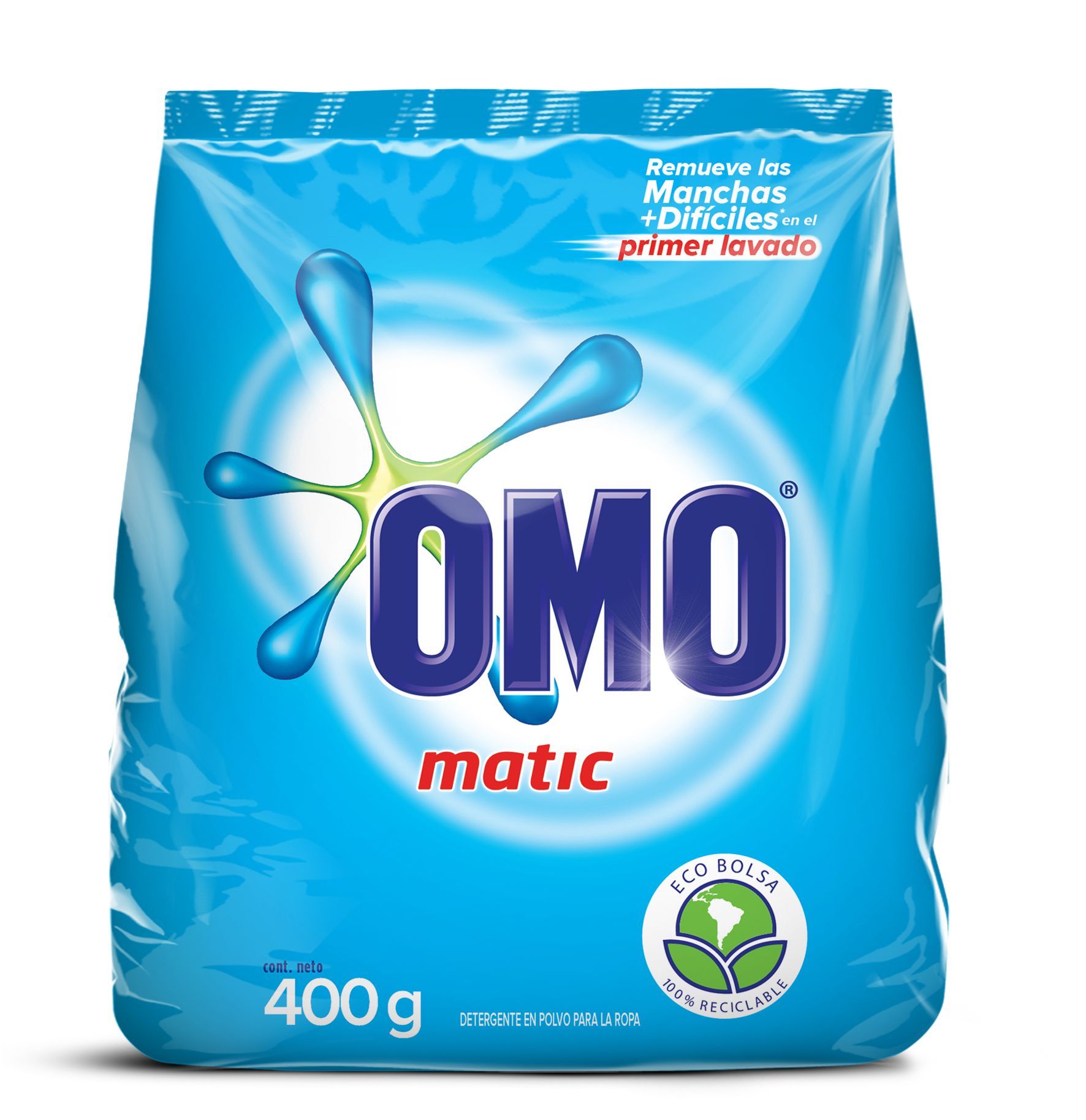 Detergente Polvo Matic Multiaccion 400 Gr Bolsa