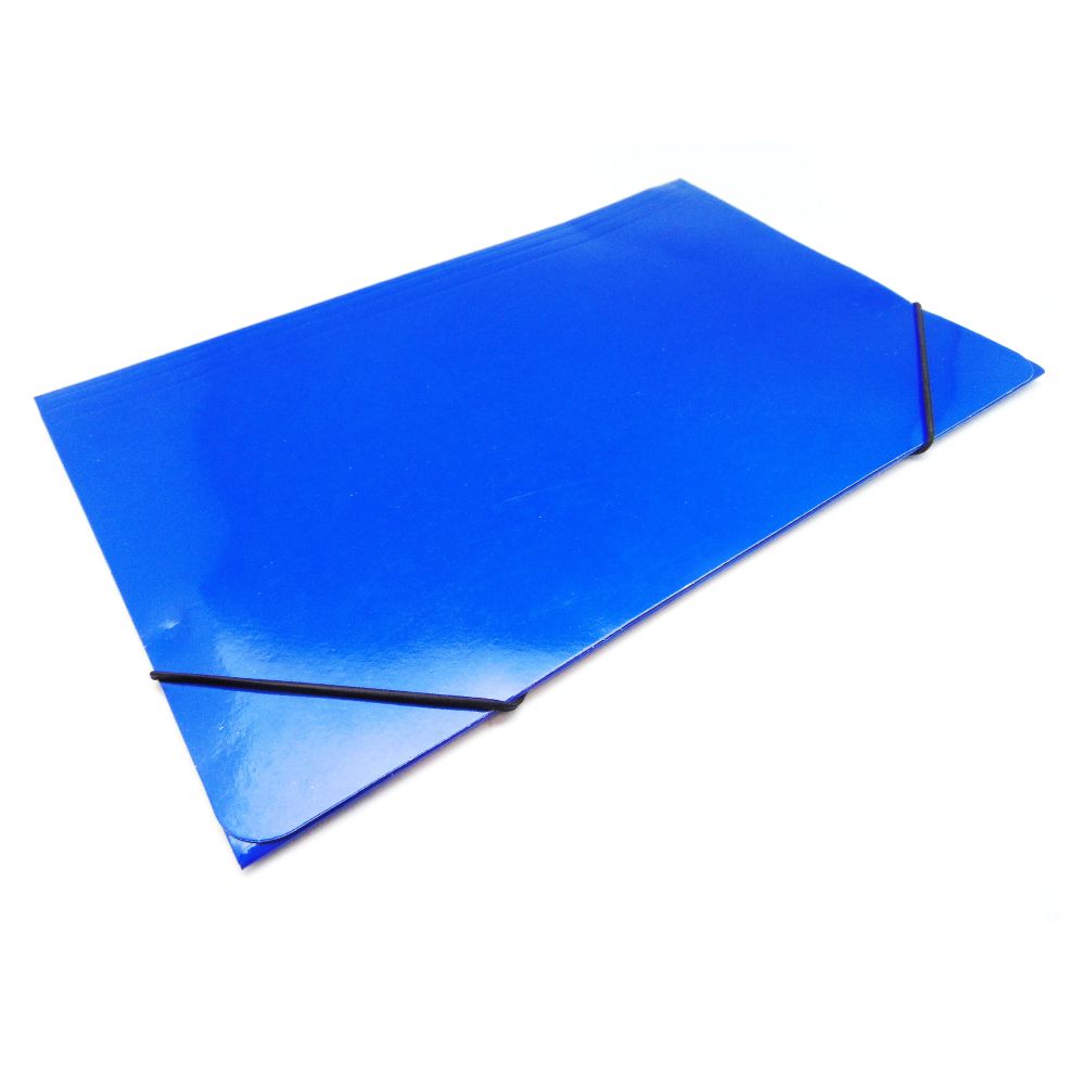 Carpeta Con Elástico Cartulina Azul